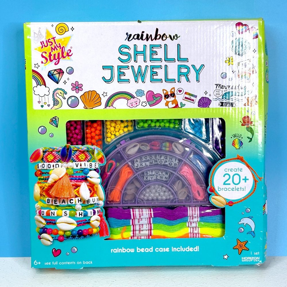 NEW Just My Style Rainbow Shell Jewelry Bead Case‎ Included